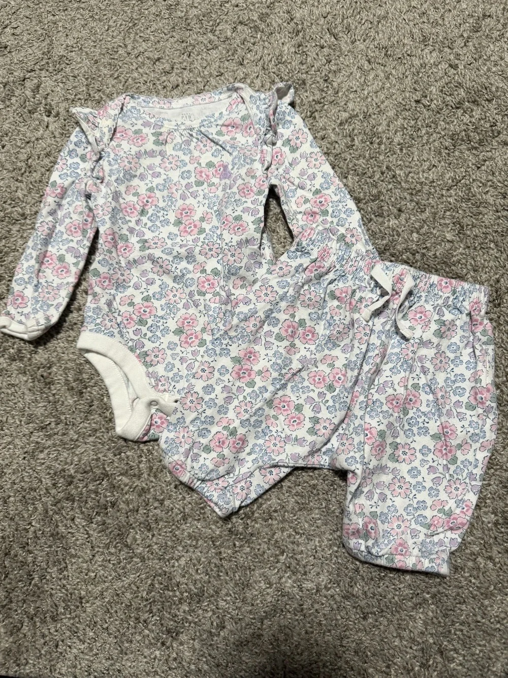 GAP Baby Floral Print Long Sleeve Matching Set
